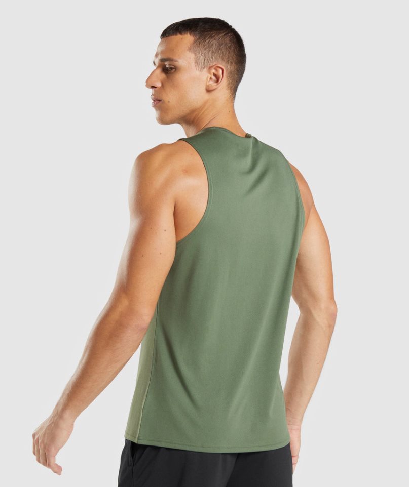 Men's Gymshark Arrival Tanks Olive | CA 31D7N8